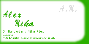 alex mika business card